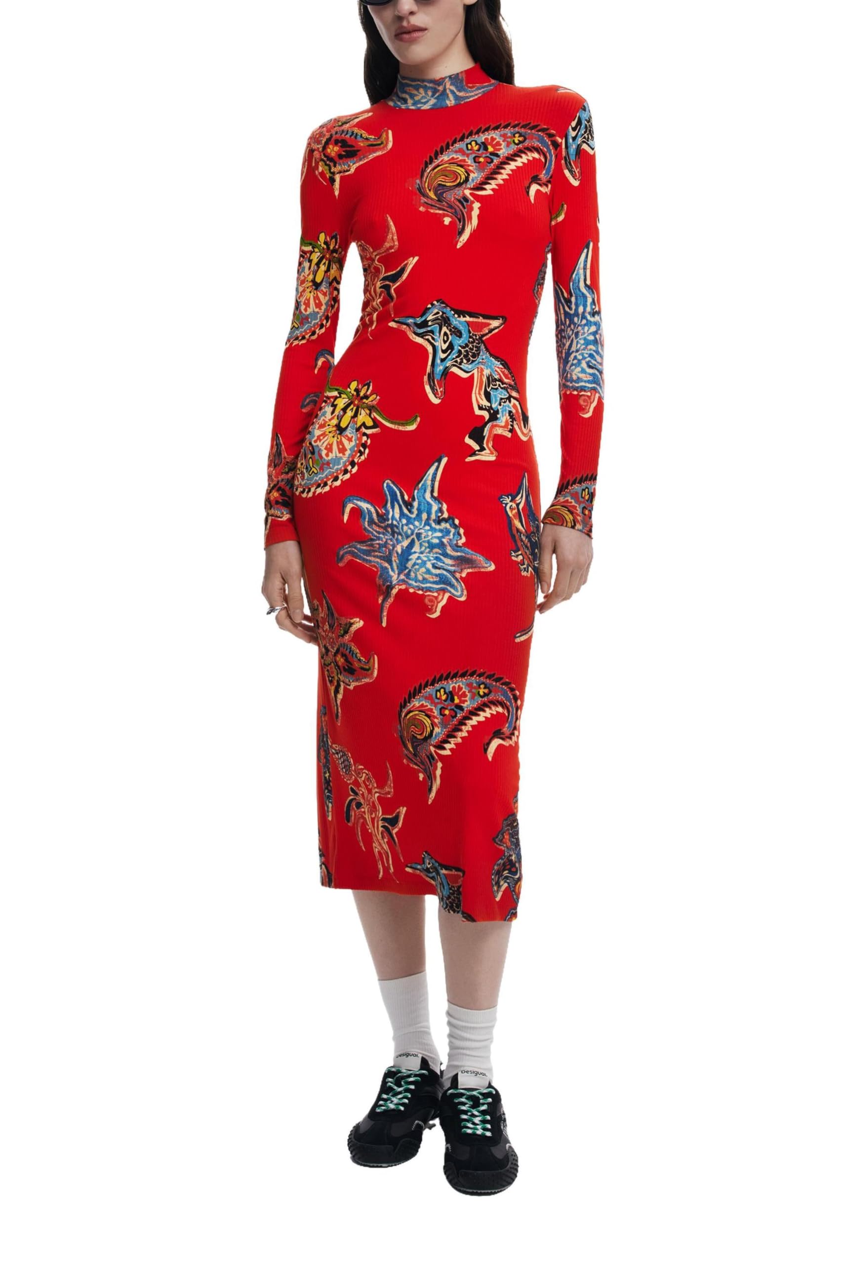 Desigual Women's Red Vest_melted Paisleys_lacroi, 3136 M