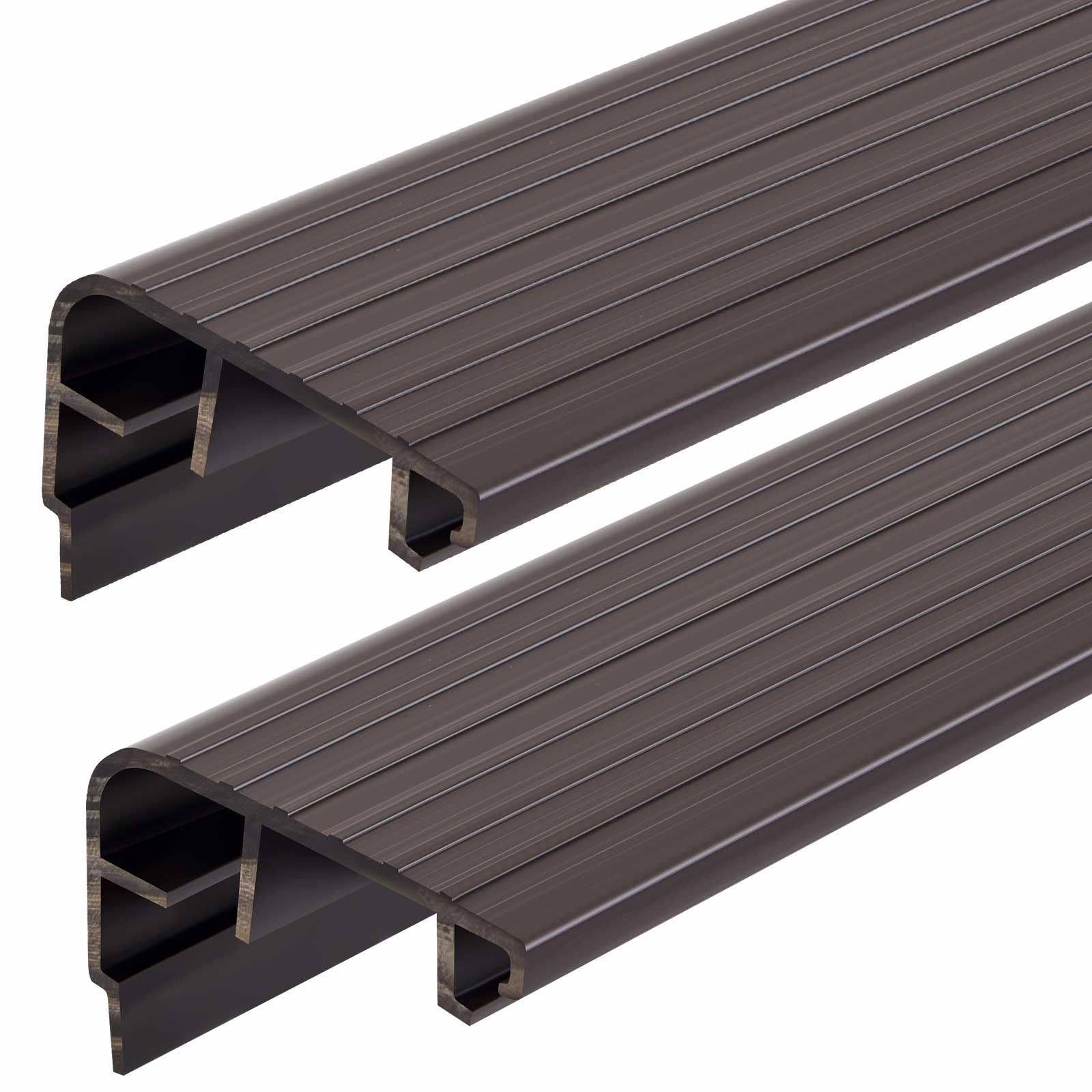 Pangda 2 Pcs 36 L Fixed Vinyl Sill Cap 1-5/32 Inches High Exterior Door Threshold Seal Replacement for Residential Door Trim-to-fit Fixed Vinyl Sill for Residential Entry Waterproof(Dark Brown)