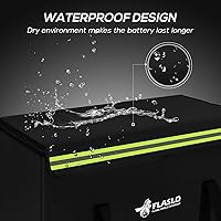 Vista 6 de FLASLD Bolsa de Lipo grande ignífuga para almacenamiento y carga de batería de litio de 200 Ah, 22 x 9 x 9.5 pulgadas, bolsa de batería de bicicleta