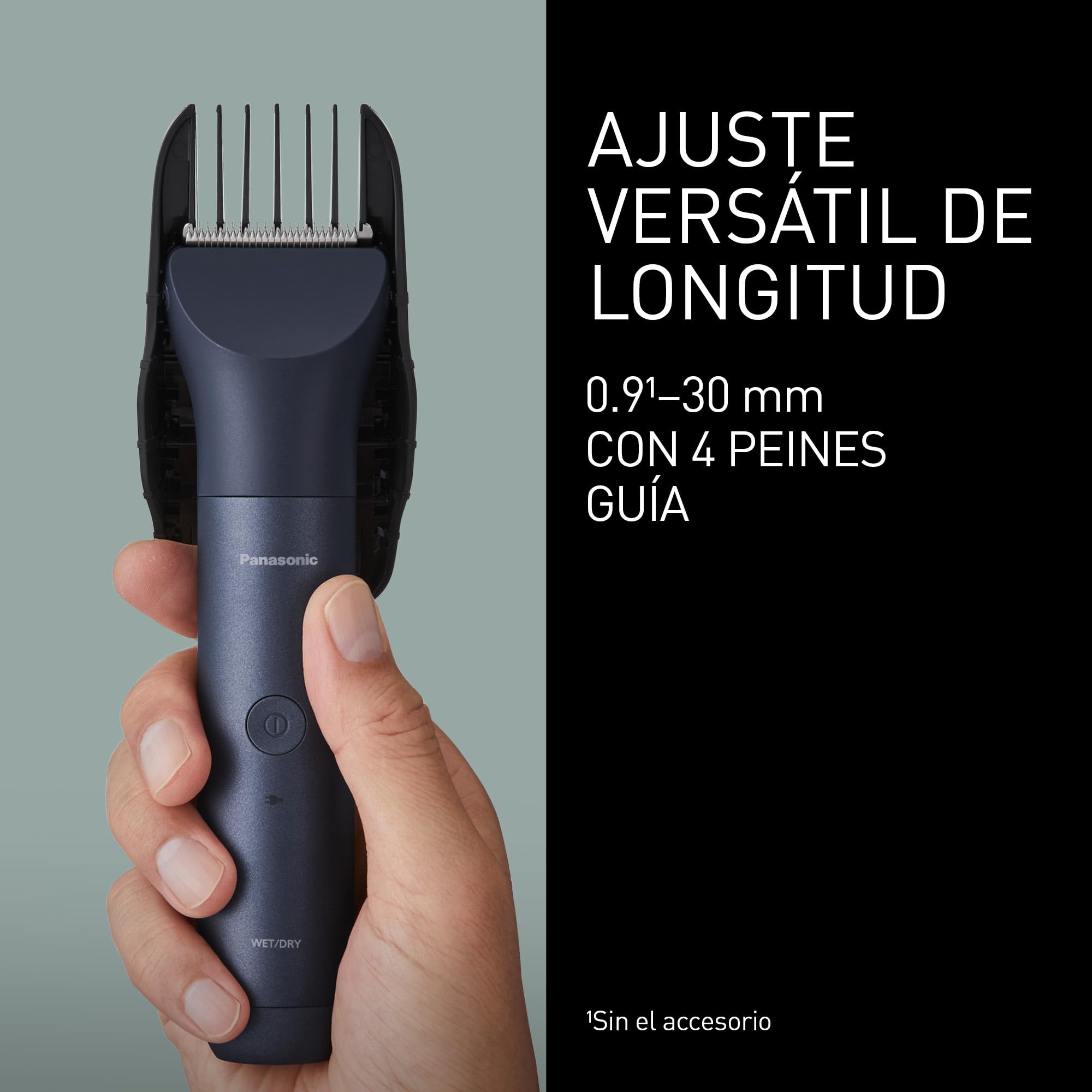 Panasonic ER-CKL3-A301 MULTISHAPE [Sistema de Cuidado Personal] Cortadora De Cabello, Unidad Principal y Cabezal De Cabello, 15 Configuraciones Longitud, 4 Accesorios, Batería Iones De Litio, Negro