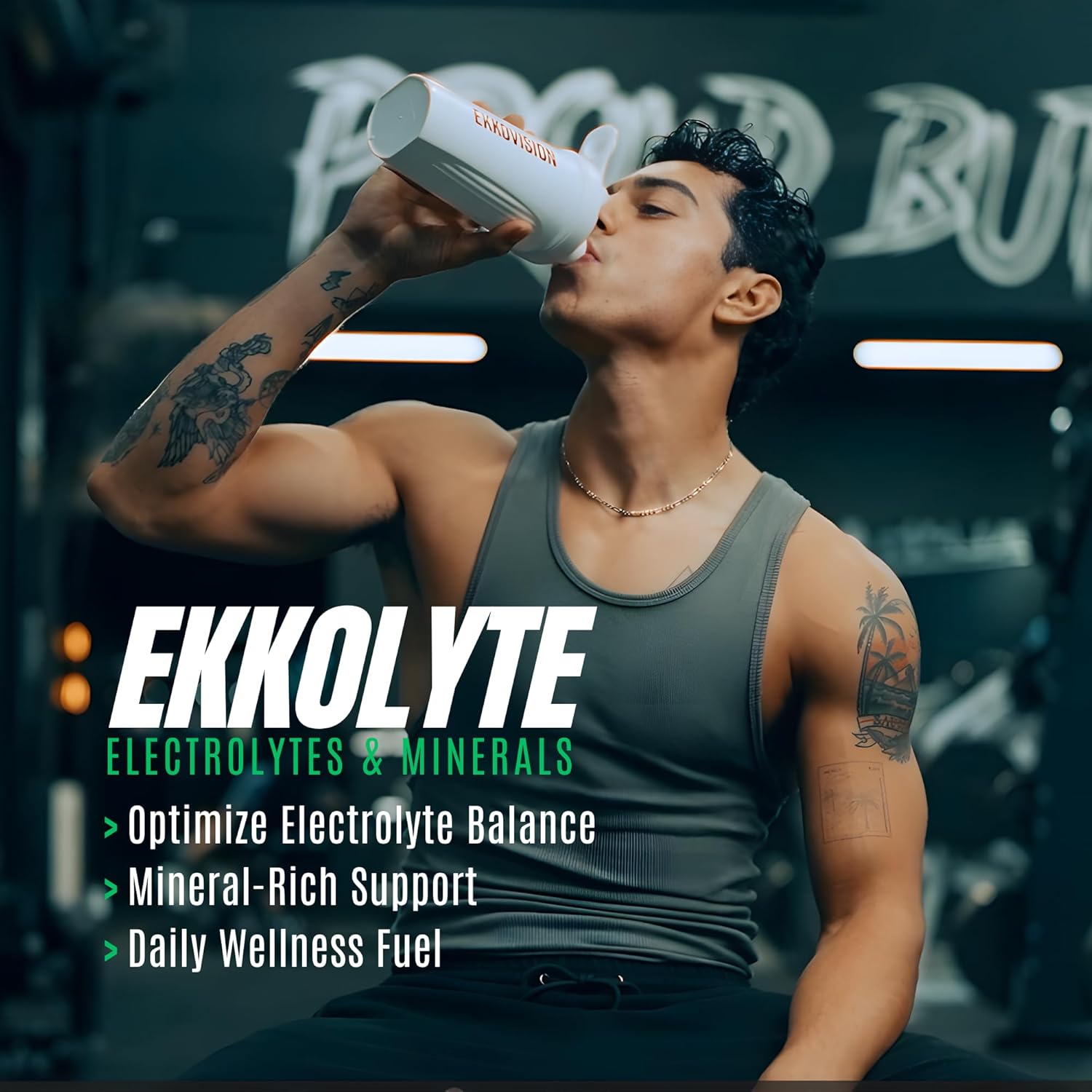 Ekkovision Ekkolyte Electrolytes & Minerals Powder, 50 MG Vitamin C & 155 MG Magnesium for Hydration Support, Essential Electrolytes for Women & Men, Green Apple Flavored Electrolyte Mix, 120 Servings