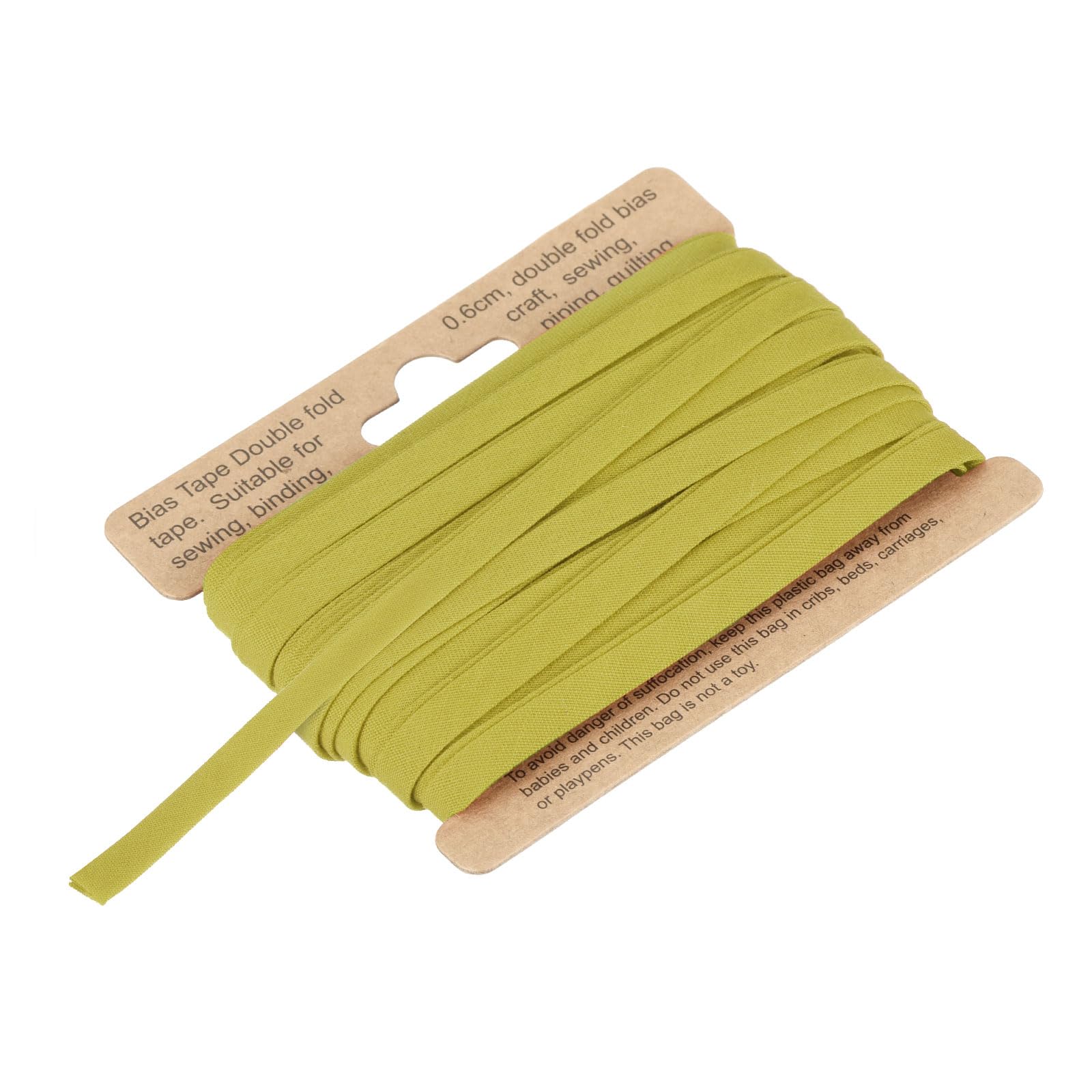 sourcing map 1/4 Inch Double Fold Bias Tape Polyester Continuous Bulk Bias Tape for Sewing,Seaming Quilting Hemming Binding Crafts (Gold 10 Yards) โ image 1
