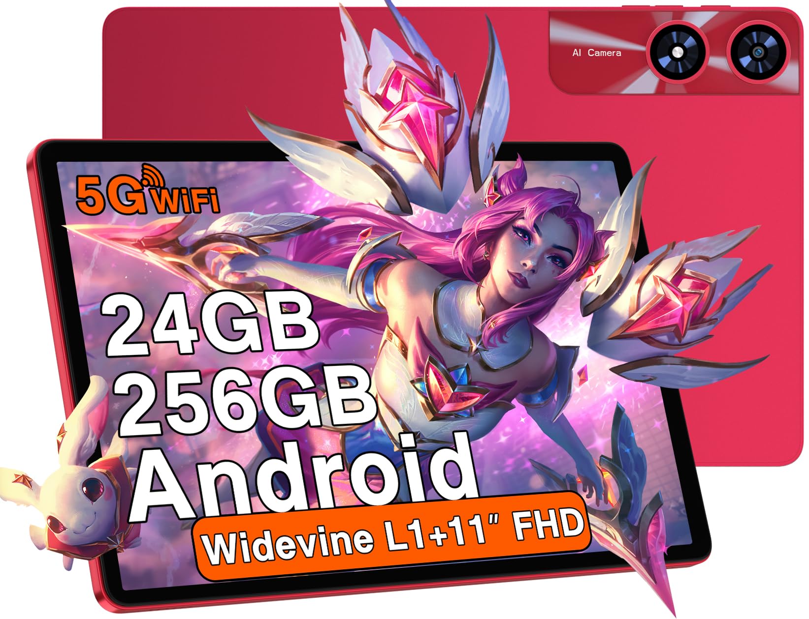 Tablet Android 11", Rápida y Potente con 24GB RAM y 5G WiFi