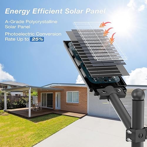 Miniatura 4 de Sunwish Luces solares para exteriores, luz solar de calle gran angular, luces de inundación solares con sensor de movimiento del atardecer al