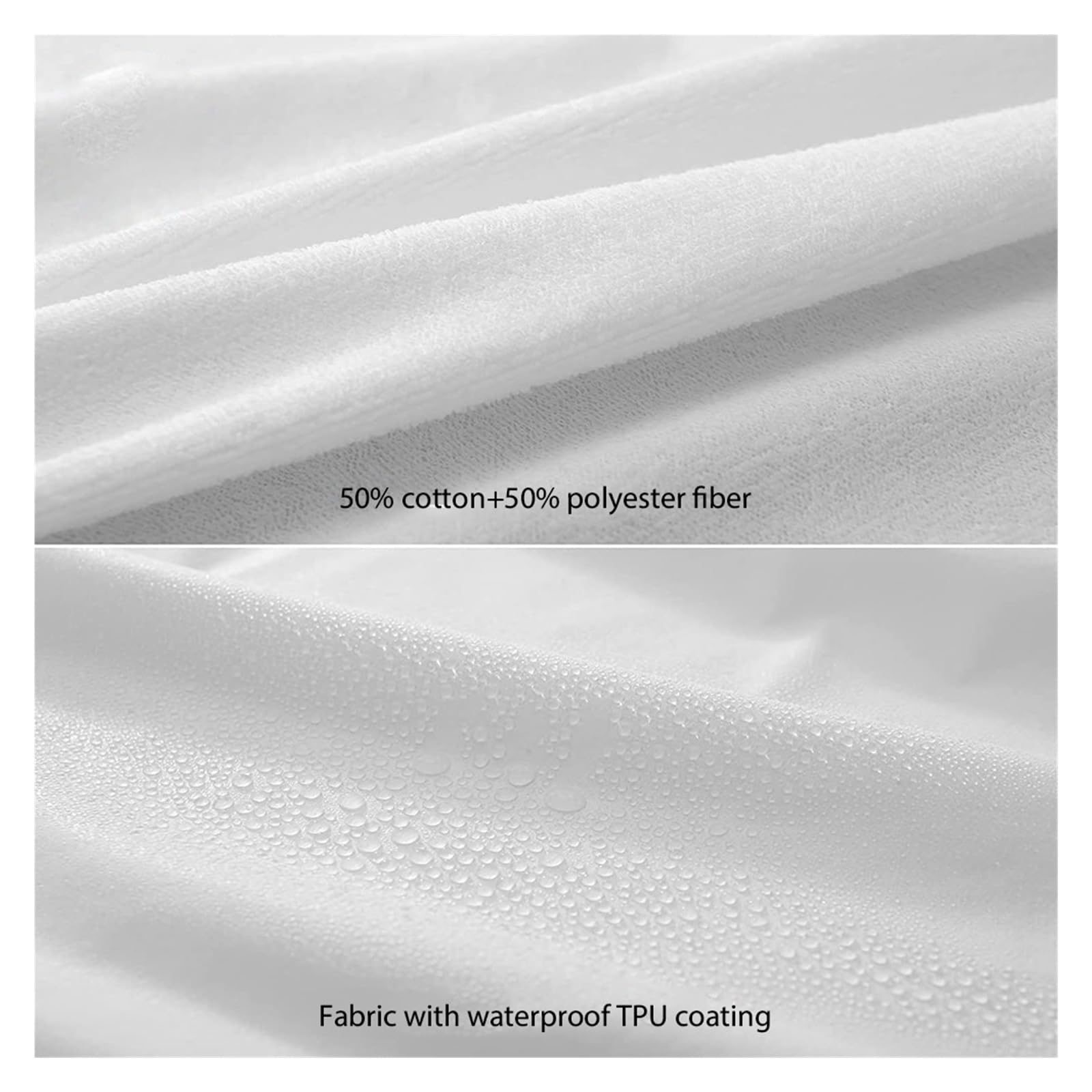 Housse de Matelas imperméable, draps-Housses réglables, 90/100/140/160/180/200x200cm, Coussin de Protection Anti-poussière pour la Chambre à Coucher, Le Matelas(200x200cm)