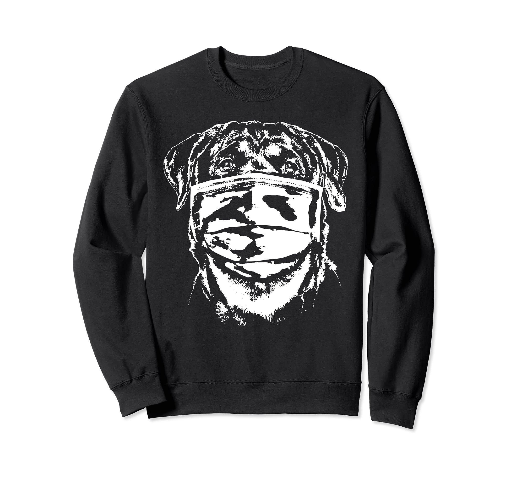 Face Mask Rotweiler Dog Social Distancing Face Mask Sweatshirt, Black