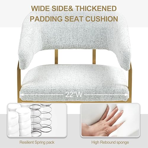 Miniatura 4 de Sillas de comedor tapizadas de 22 pulgadas de ancho, moderna silla de comedor con patas de metal que no se oxidan, sillas decorativas de mediados de