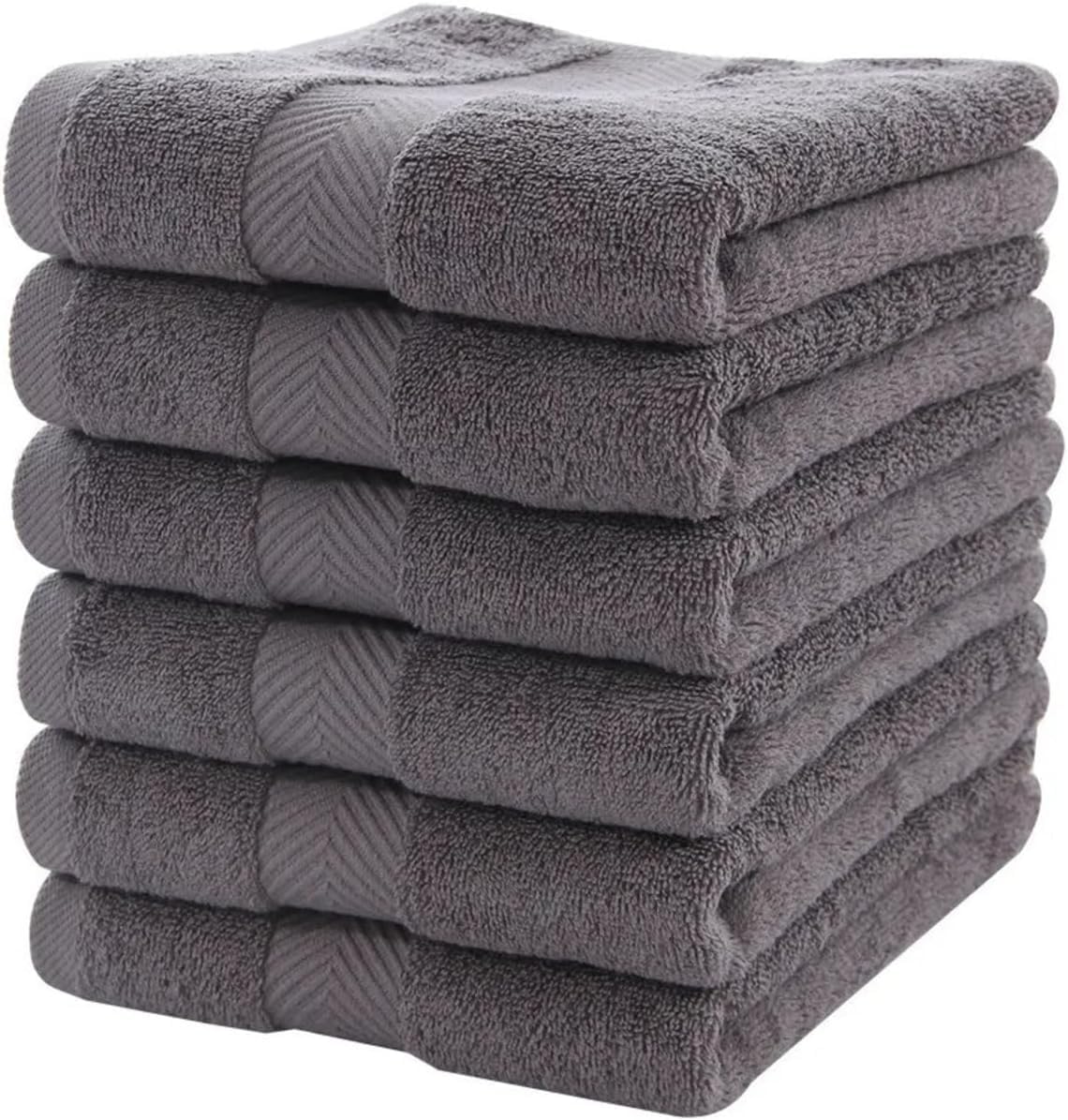 Bath Towels Grey Set of 6 Cotton Bathroom Towels Small Bath