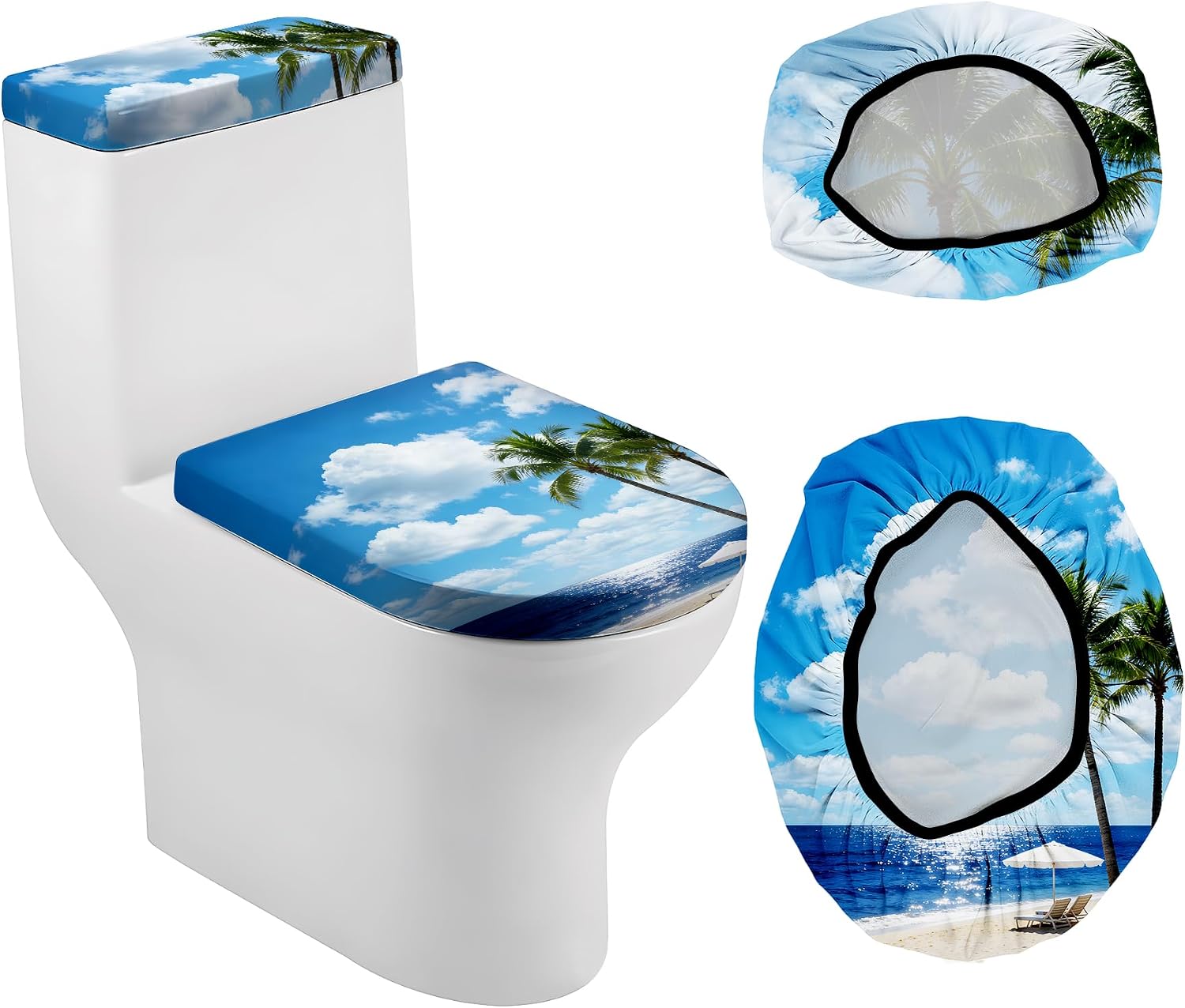 Christmas Toilet Lid Cover | Dust Splash Resistant Toilet Seat Cover and Toilet Tank Cover Set,Reusable Home Bathroom Accessory Decoration