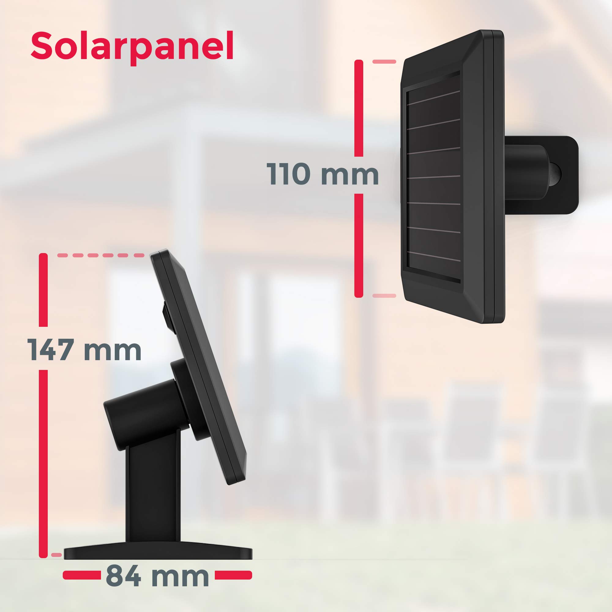 B.K.Licht Zewnętrzna lampa solarna LED IP44, czujnik ruchu PIR, projektor ścienny do domu, tarasu, balkonu, czarny, ochrona przed zachlapaniem, zimne białe światło 6500K