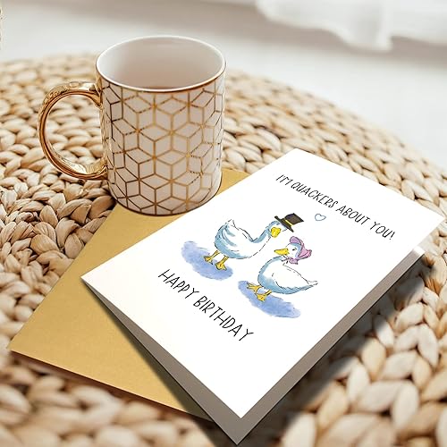 Miniatura 6 de Chenive Divertida tarjeta de cumpleaños de pato para hombres y mujeres, tarjeta de feliz cumpleaños para marido, esposa, novio y novia, tarjeta de