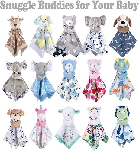 Miniatura 6 de Baby Essentials Minky Animal Lovey - Manta para acurrucarse con ciervos de peluche, manta de seguridad suave para bebés, niños y niñas, género