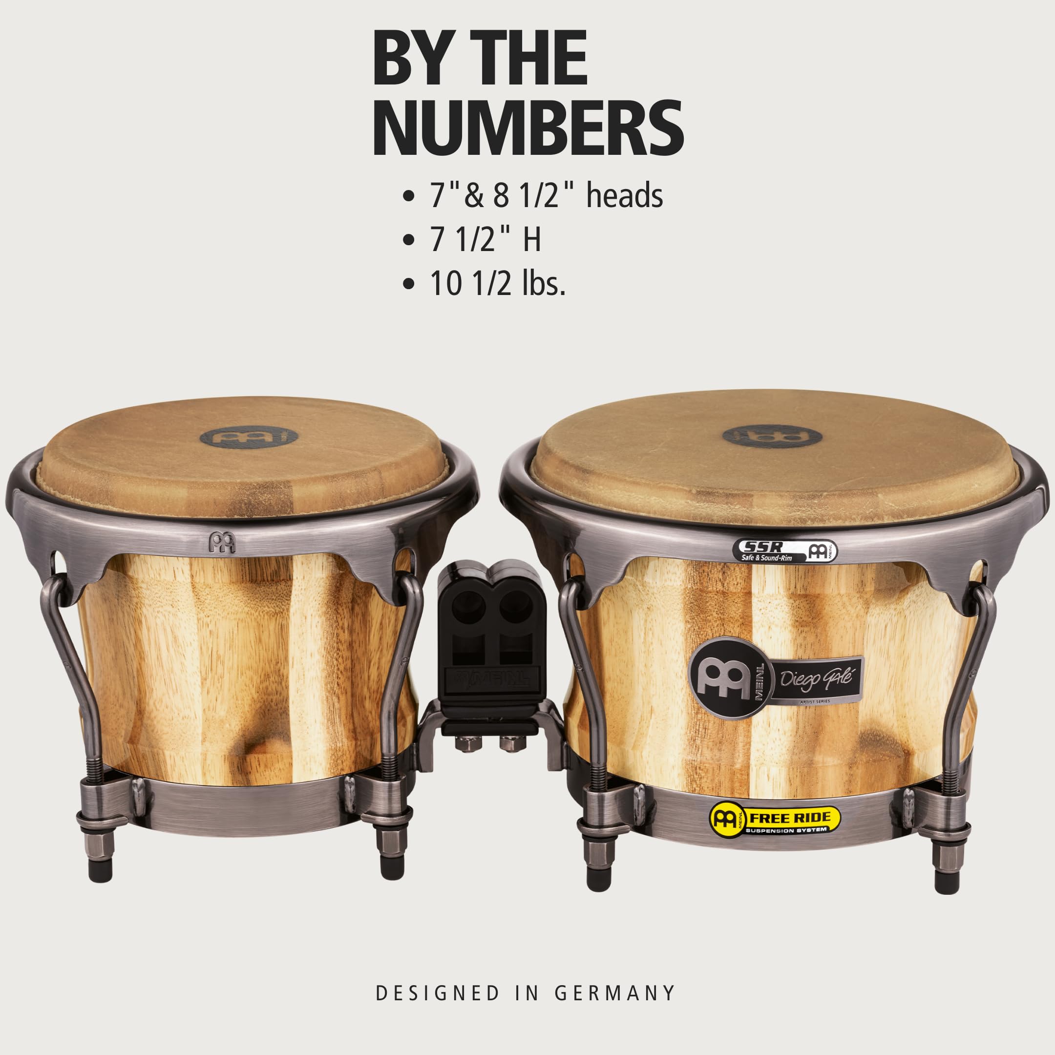 Meinl Percussion Diego Galé Bongos, Natur (DG400CW)