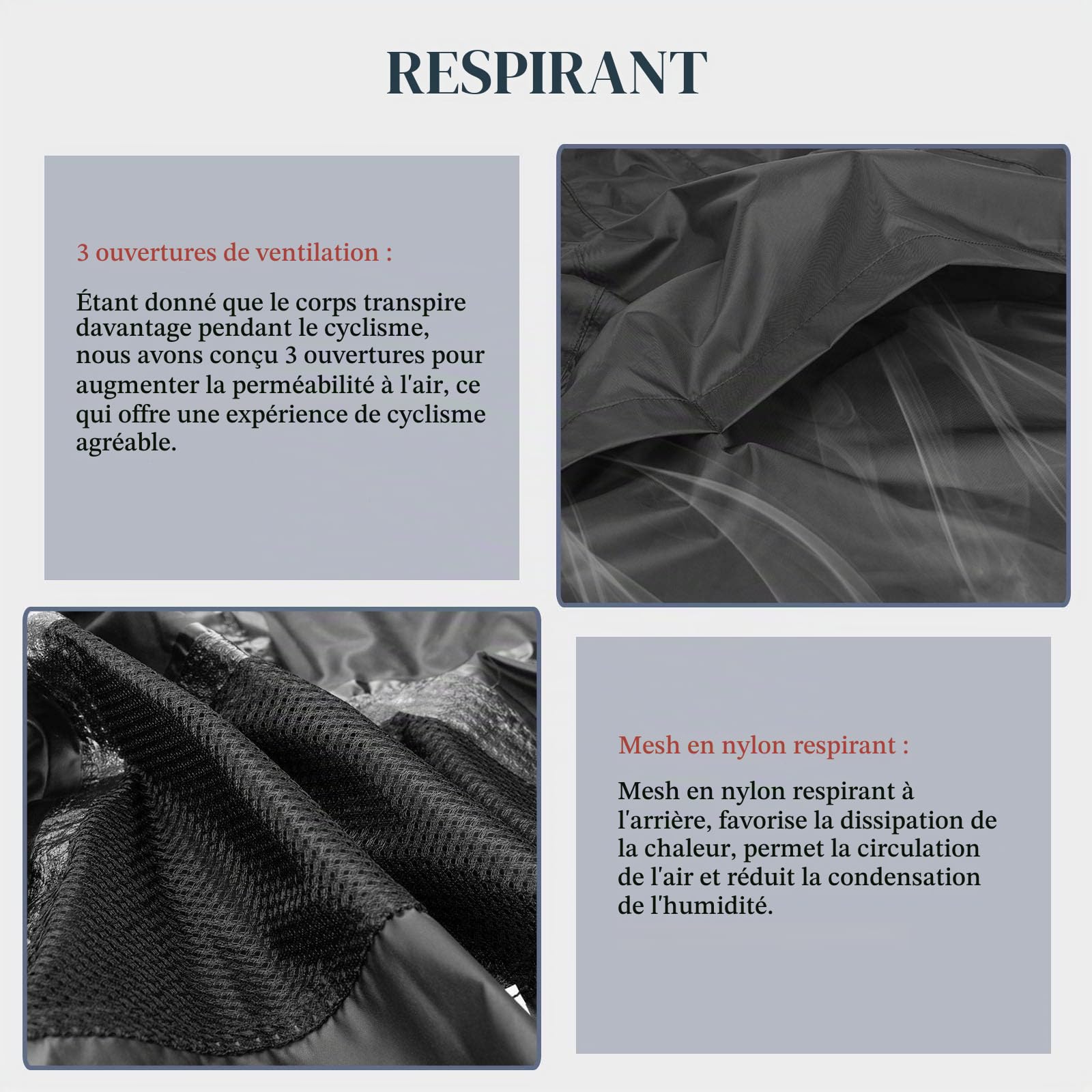 ROCKBROS Manteaux Imperméables Homme Veste de Pluie de Sport Pliable Coupe Vent pour Vélo Moto Camping Randonnée Portable Noir M-4XL