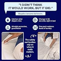 Vista 6 de Sábanas bajeras desechables de PEELAWAYS, protector de colchón 100% impermeable diseñado especialmente para la incontinencia, lujosamente suave, se