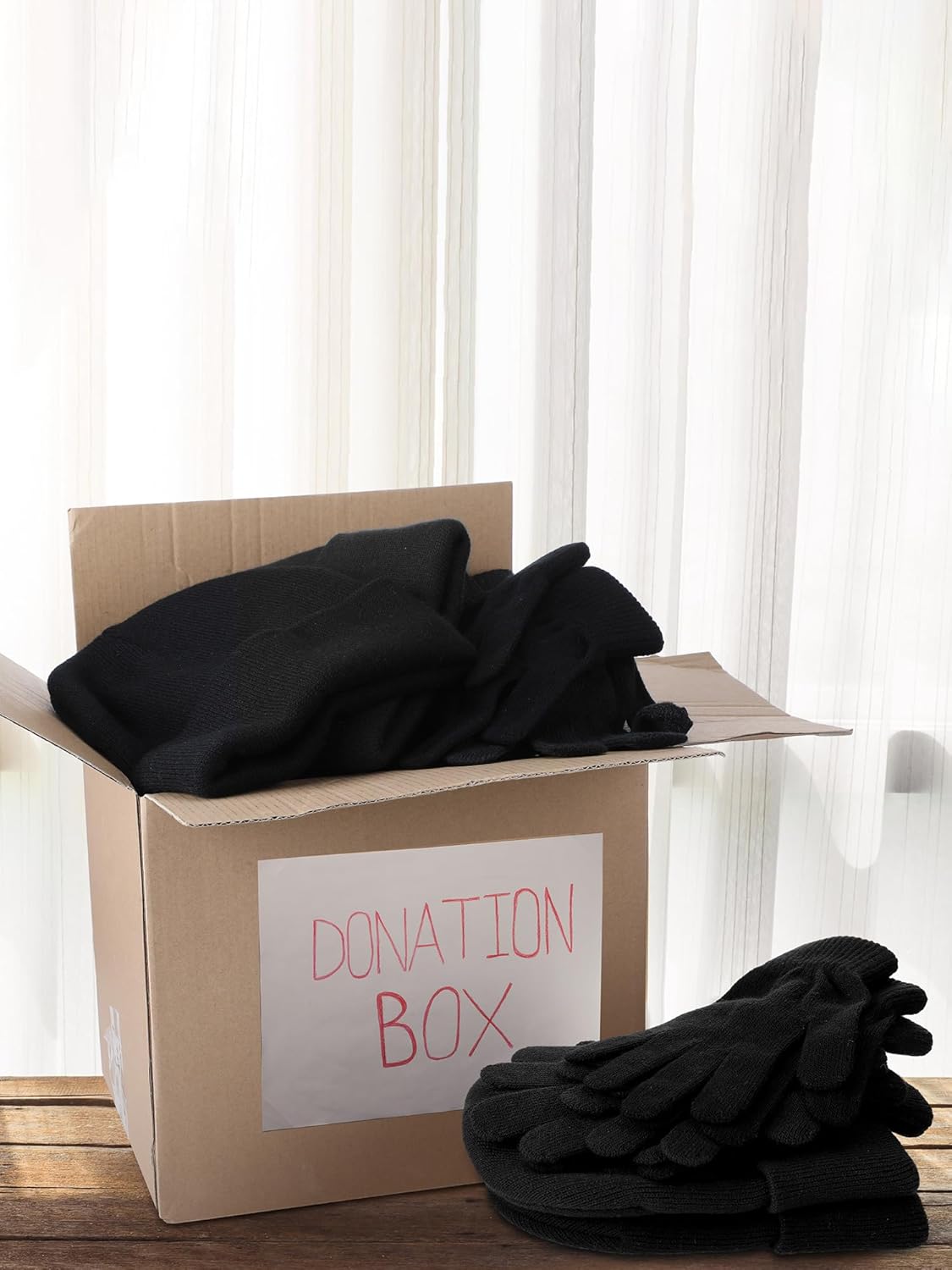 Suhine 200 Pieces Winter Beanies Gloves Sets Include 100 Warm Knitted Hats Bulk and 100 Gloves for Men Women Homeless - Image 7