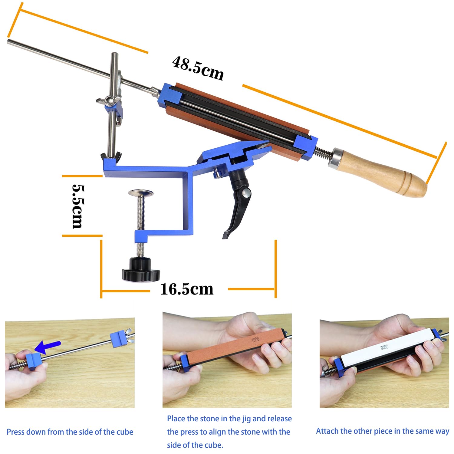 Acciaino Professionale, Angolo Fisso Affilacoltelli Professionale, Knife Sharpener con 8 Pietre per Affilare, TOOSOAR Affilatore per Coltelli per Strumenti di Lucidatura di Precision