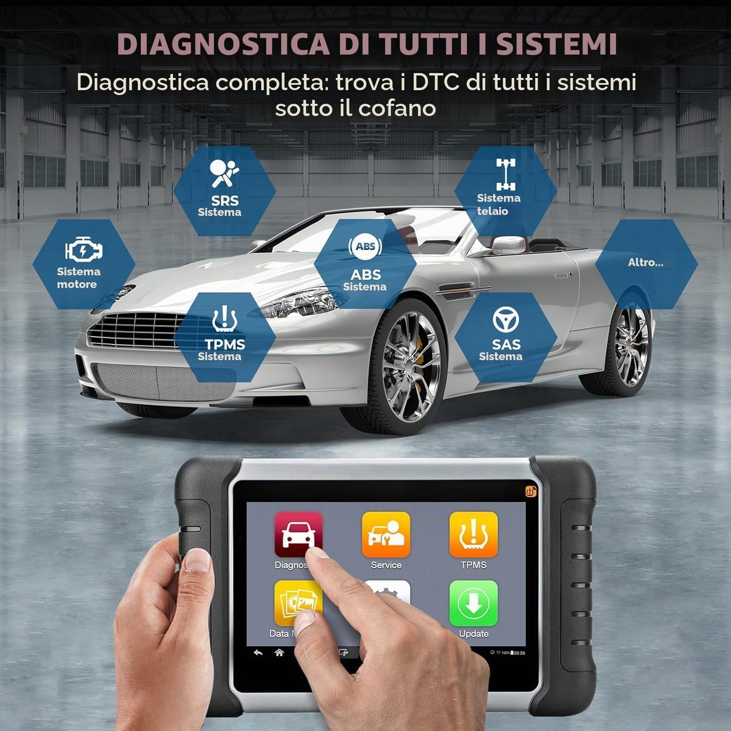 Autel MaxiCOM MK808S-TS Scanner Diagnostico Professionale: 2024 Strumento Programmazione TPMS, Uguale Livello MaxiCOM MX808S-TS MK808Z-TS, Aggiornato MK808BTPRO MX808S, 28+ Servi, Android 11