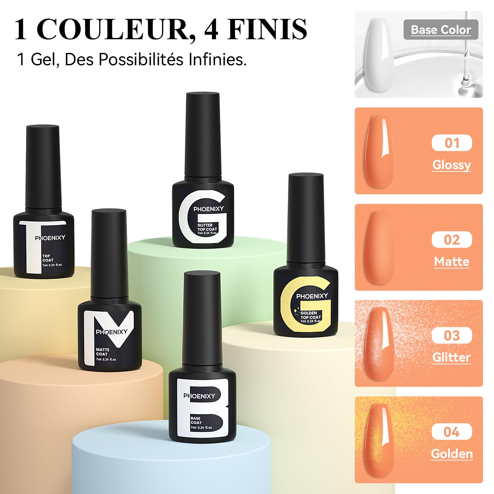 Phoenixy 28 PCS Kit Vernis Semi Permanent avec Lampe à Ongles 20 Couleurs Vernis à Ongles + 3 Couleurs de Poly Extension Gel Kit Ongle Gel UV Complet Pour Débutant