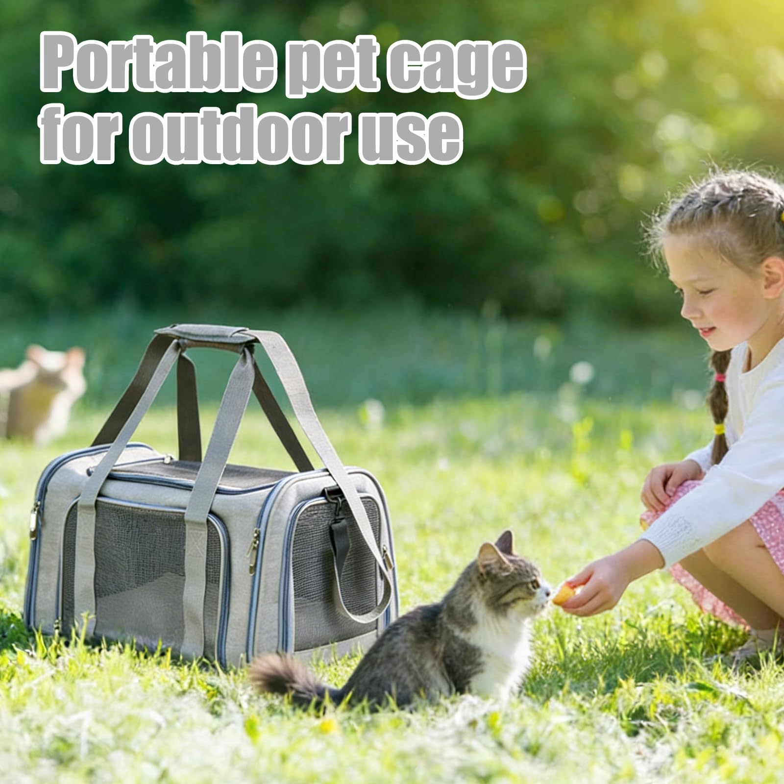 Borsa per il trasporto del gatto: pieghevole e traspirante, borsa per il trasporto di cani, comoda per gatti fino a 5 kg, viaggi e gite 45 × 30 × 30 cm