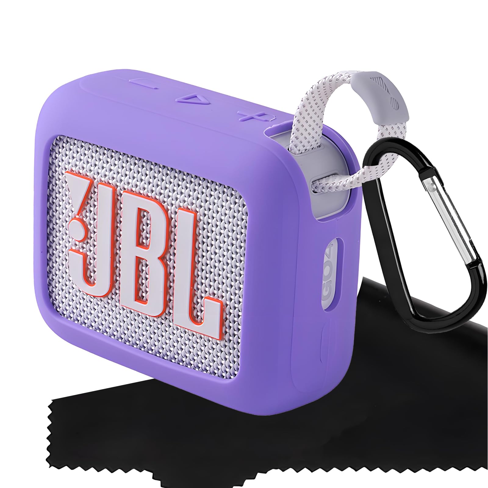 Ziseyoru Silicone Case Cover for JBL Go 4 Ultra Portable Speaker with Soft Microfiber Cleaning Cloth, Compatible with JBL Go 4 Protective Cover