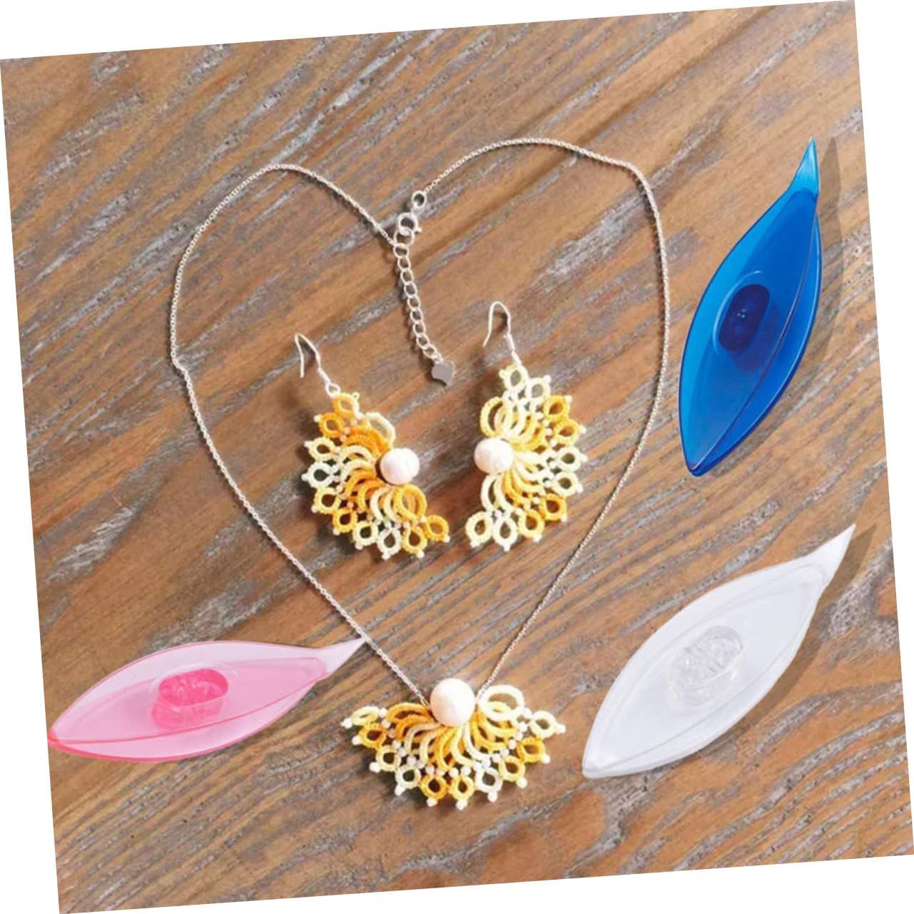 OSALADI Tatting Shuttle Set 2pcs for Weaving Craft Scarf Tapestry Knitting Plastic Metal DIY Weaving Tool