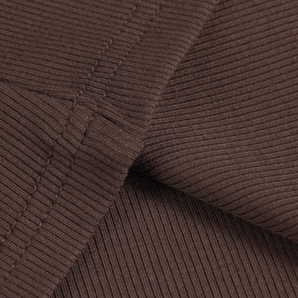 PALINDA Women's Ribbed Scoop Neck Slim Fitted T Shirts Basic Solid Long Sleeve Layering Tee Tops - Image 4