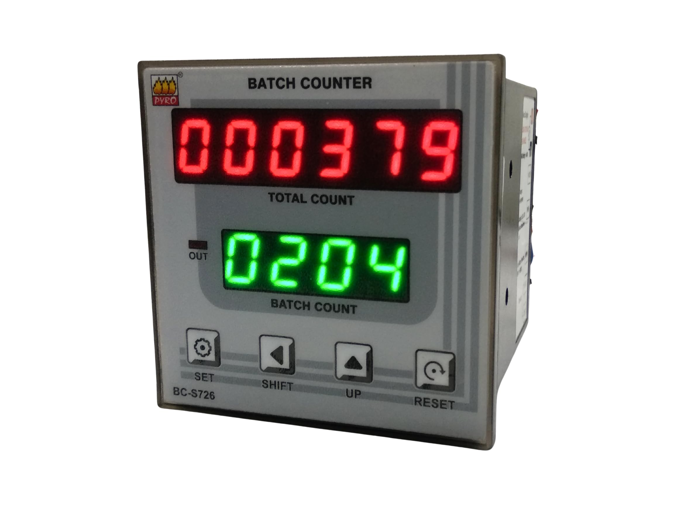Pyro- Digital Batch Counter I 96x96mm I Dual Display I Accurate & fast I Front & Back Both Reset Available I Input= NPN/PNP Proximity/Micro Switch (Field Selectable)-image-7