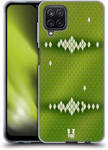 Head Case Designs Green Python Snake Pattern Gel Case Military Grade Protection Compatible with Samsung Galaxy A12 (2020)