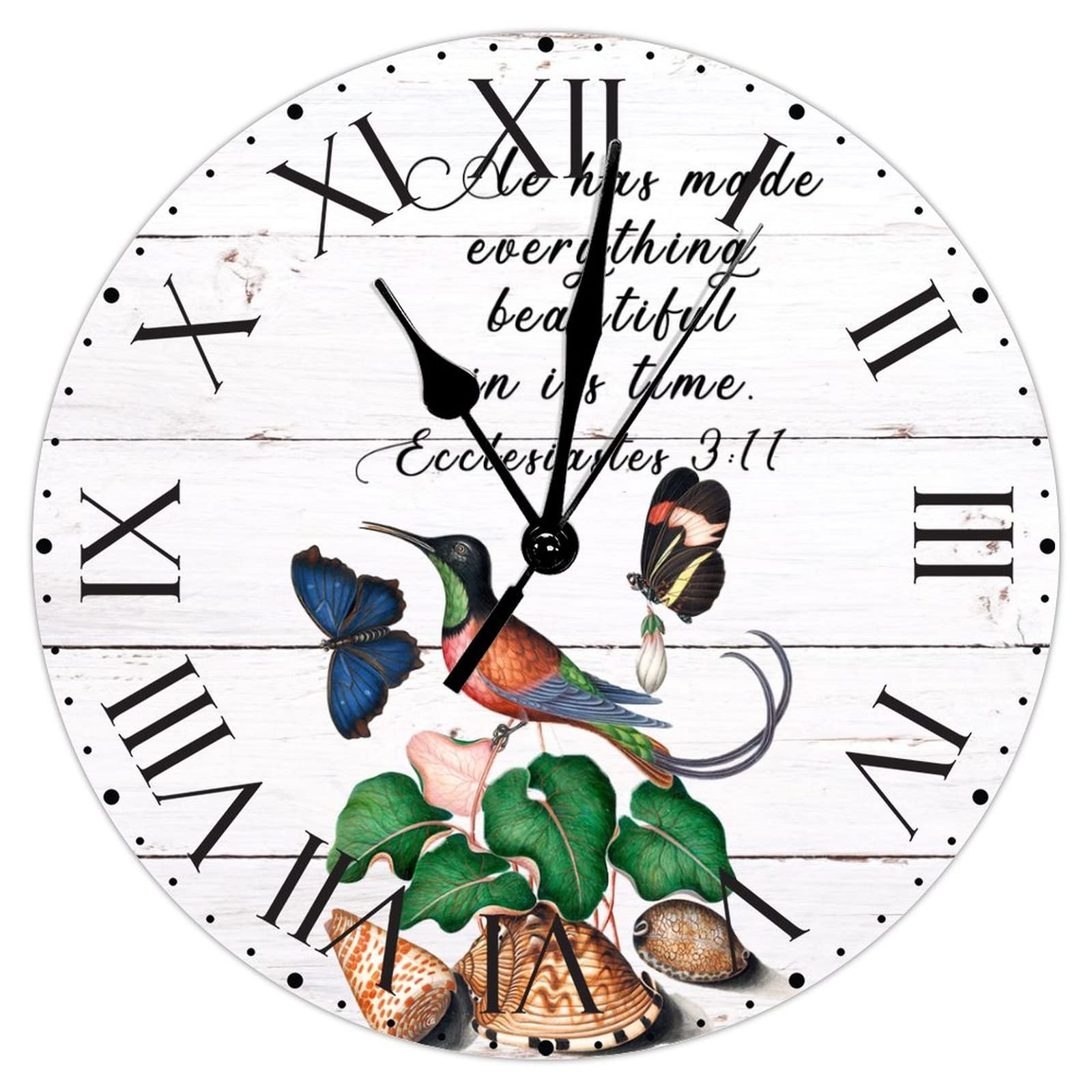 Horloge colibri vert au design raffiné en PVC de qualité