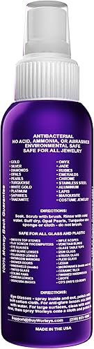 Miniatura 2 de Worley's Wonder Limpiador de joyas y vidrio (botella de spray de 4 onzas)  Spray limpiador de joyas para oro, plata, diamantes, piedras preciosas,