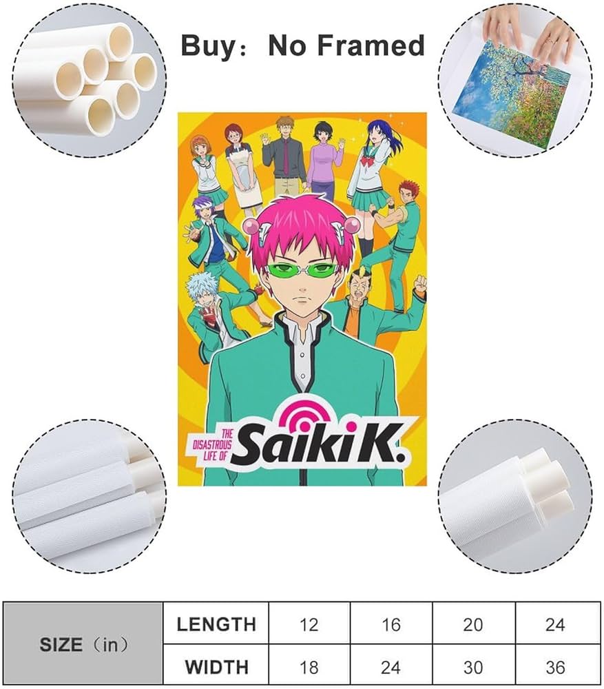 Amazon.co.jp: 斉木楠雄のΨ難 アニメポスター 1 キャンバスアート