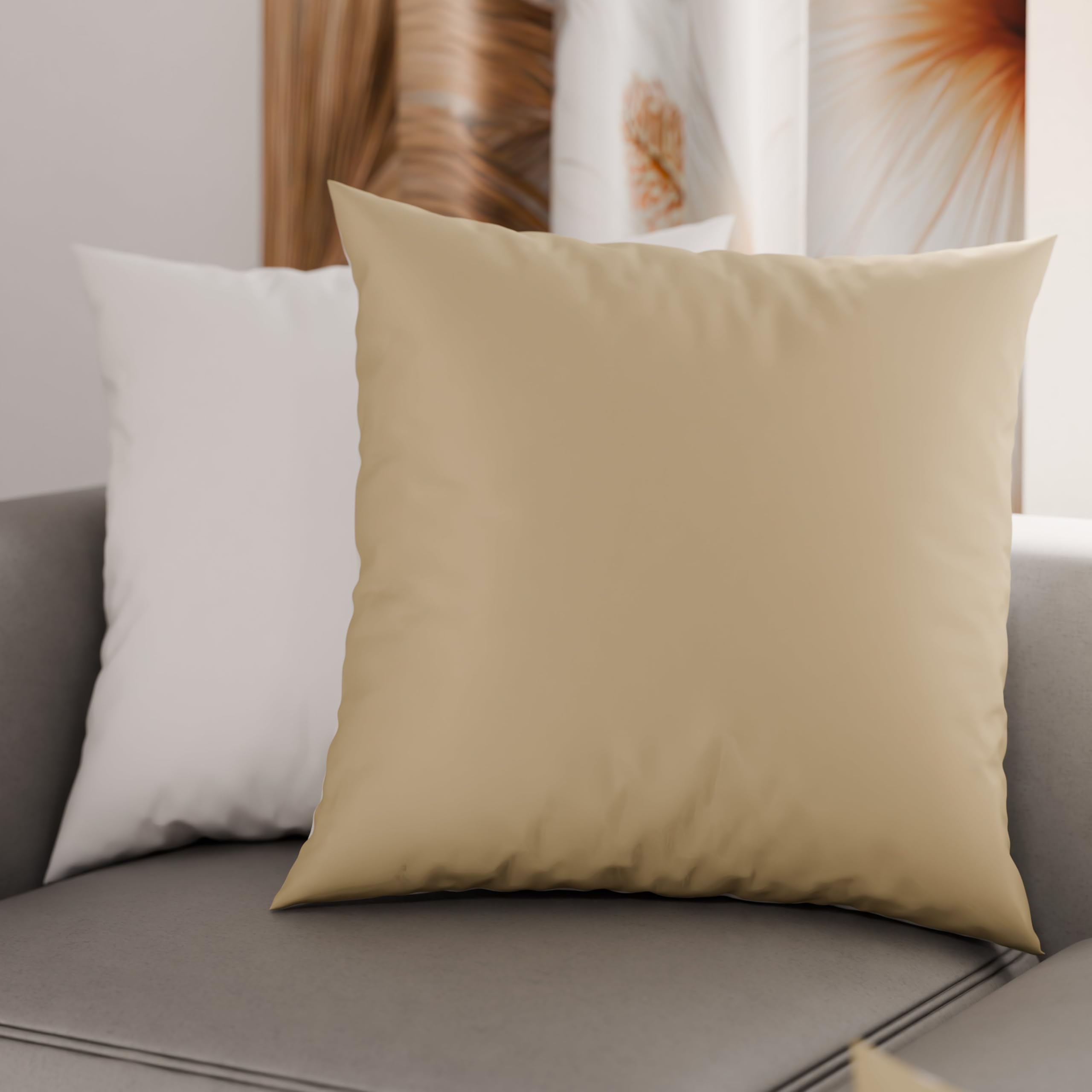 PETTI Artigiani Italiani - Pair of Pillow Cases 30 x 30 cm in Microfibre, Cushions Bedroom Furniture, Sofa, Set of 2 Cushion Covers, Reversible Pillowcase Taupe White — image 1