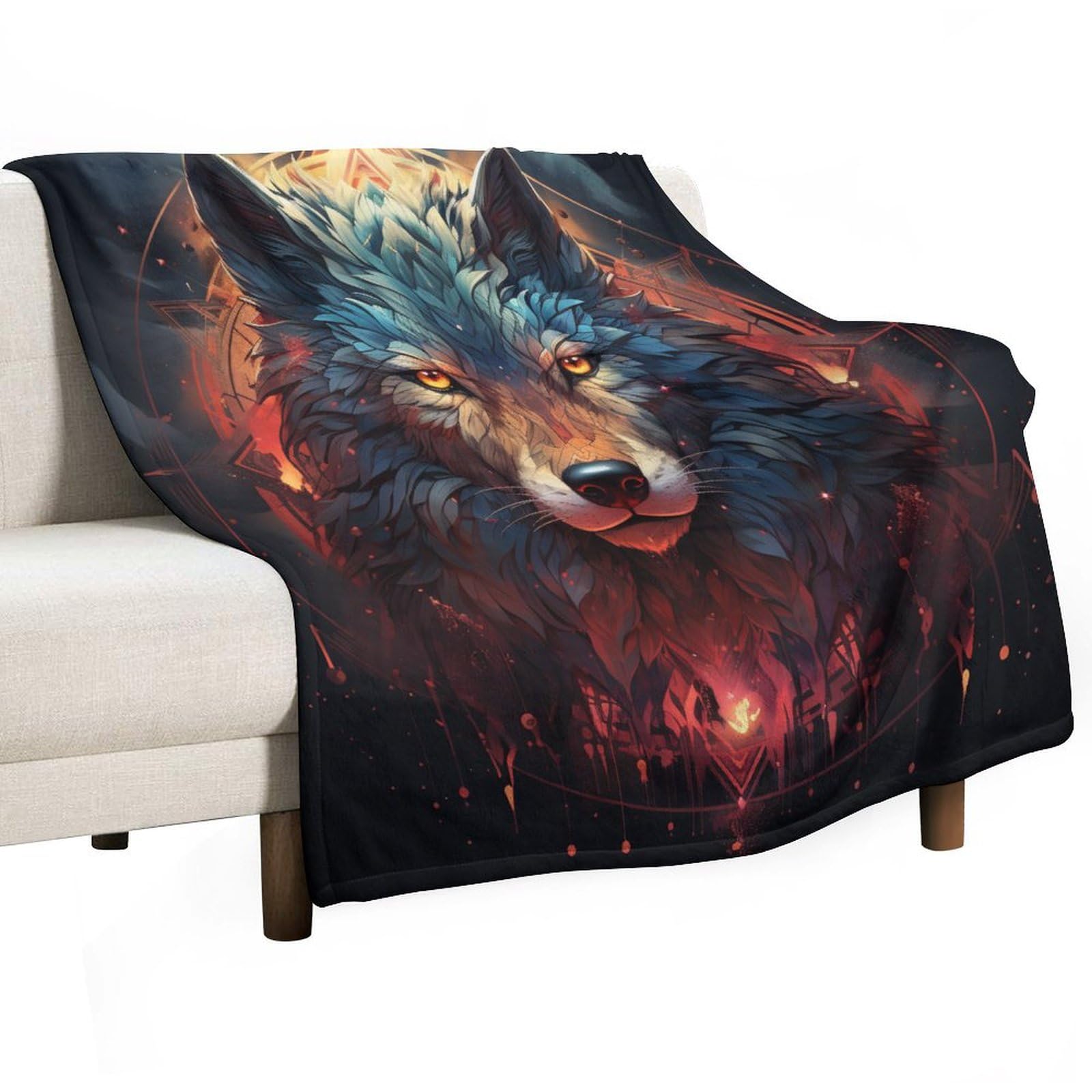Ecwecc Women's Style-6-1 Wolf Blanket Sofa Throws Animal Wolve For Teenager Soft Cozy Warm Flannel Bedding For Girls Kids Adults Couch Travel Outdoor Christmas/Thanksgiving Graduation 150X200cm