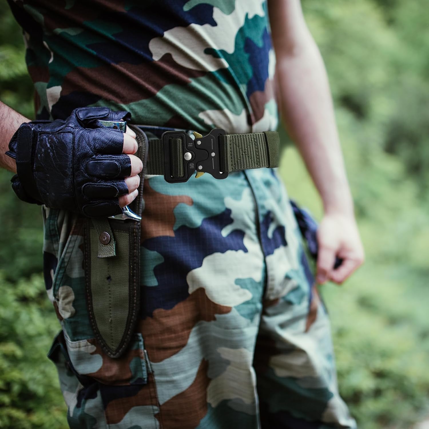 6PCS Tactical Belt, Gun Belts for Men, Military Multi-purpose Combat Gear, Adjustable, With Heavy Duty Quick Release Metal Buckles, Suitable for Men Work, 47.2in - Image 5