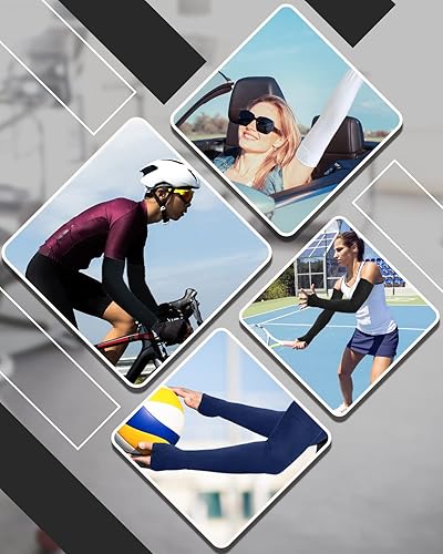 Miniatura 6 de Newbyinn Mangas de brazo de protección solar UV con agujero para el pulgar para hombres, mujeres y jóvenes, manga refrescante para cubrir tatuajes,