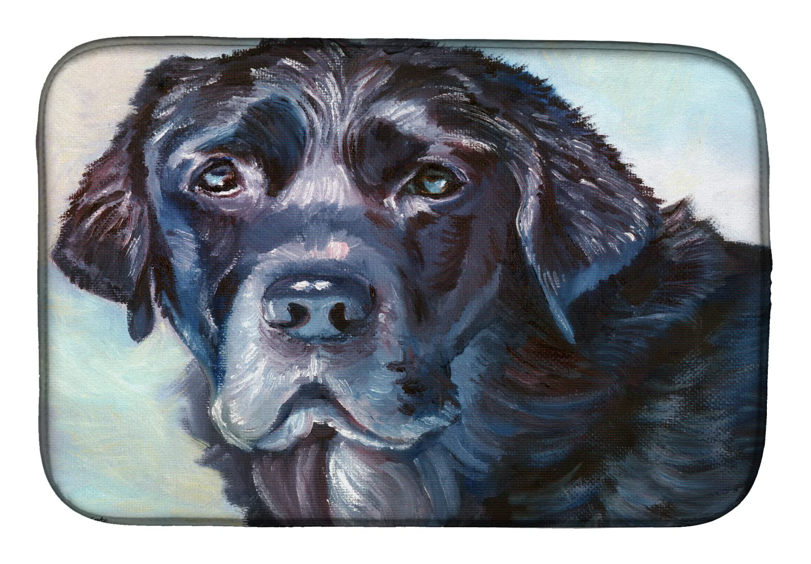 Tapis de séchage labrador noir Caroline's Treasures 14x21 cm pour cuisine
