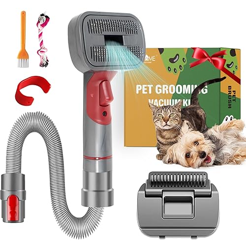 Compatible con Dyson V7 V8 V10 V11 V15, cepillo para perros y gatos, con dos cabezas, masajea la piel, peine fácil de limpiar para mascotas de pelo
