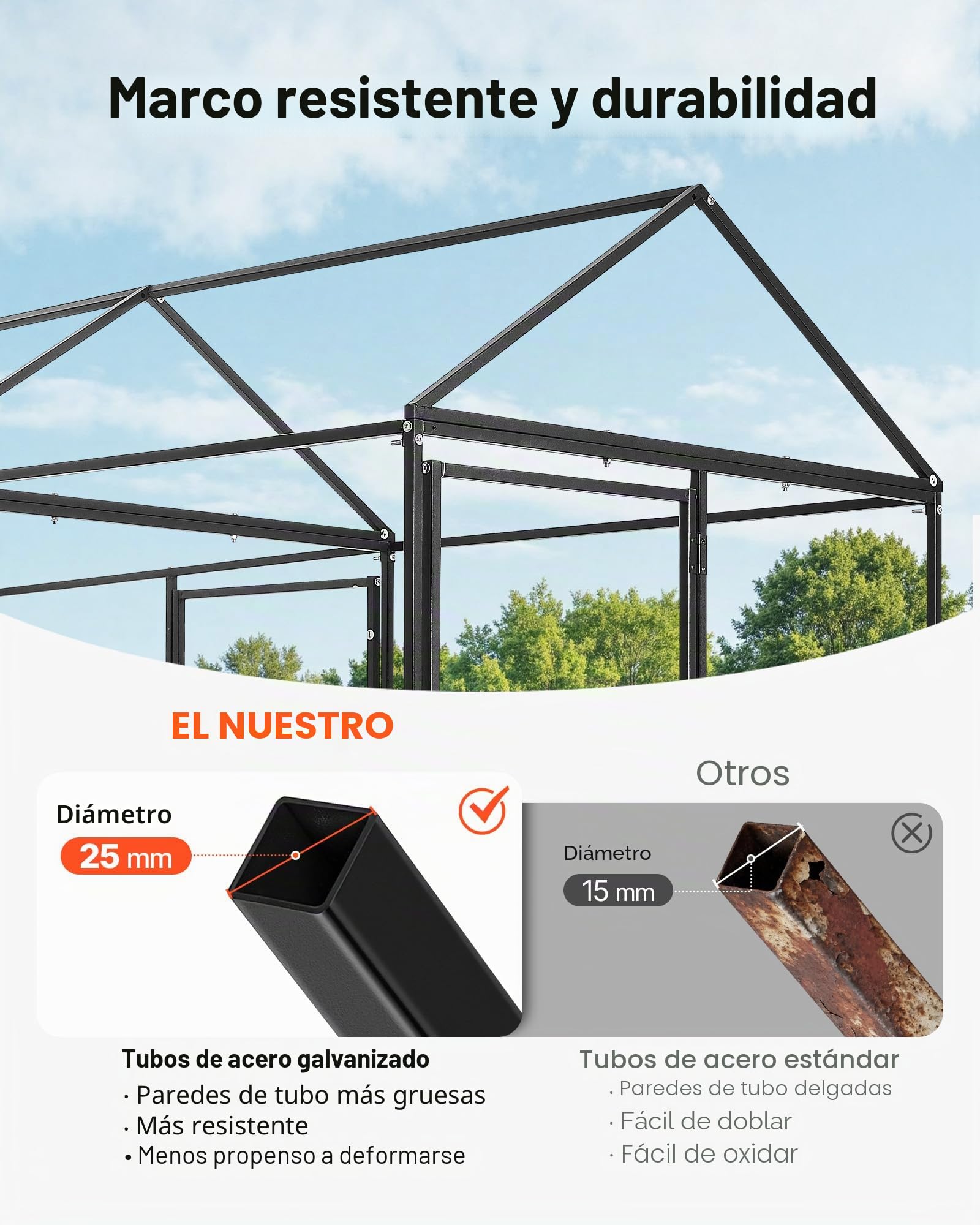 VEVOR Gallinero para Exterior, 1,0 x 2,0 x 1,0 m, Corral para Gallinas con Techo a Dos Aguas, con Cubierta Impermeable y 2 Puertas, Compatible con Ponedero de Madera, Gallinero Pequeño para 4-6 Pollos