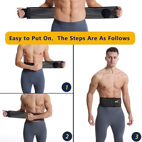 Miniatura 5 de Cinturón de hernia umbilical para hombres y mujeres, carpeta de apoyo abdominal con almohadilla de compresión, ayuda para la prevención de cirugía