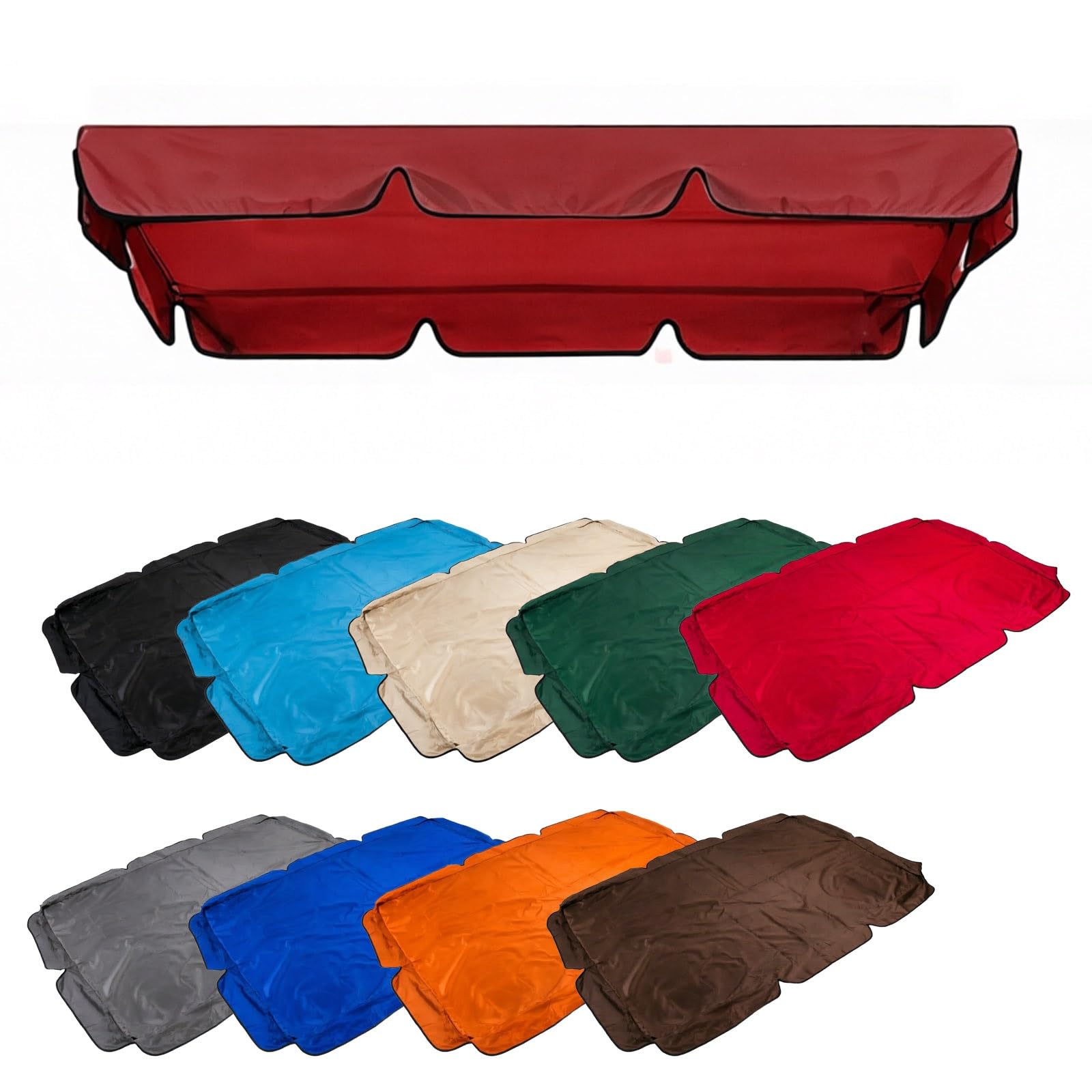 Aenmezen Waterproof Oxford Fabric for Patio Swing Canopy, Hammock Chair Top Cover Replacement, Thicken Rip Resistant Cover, 55.9x47.2in 82.7x57in(Red,82.7x57in)