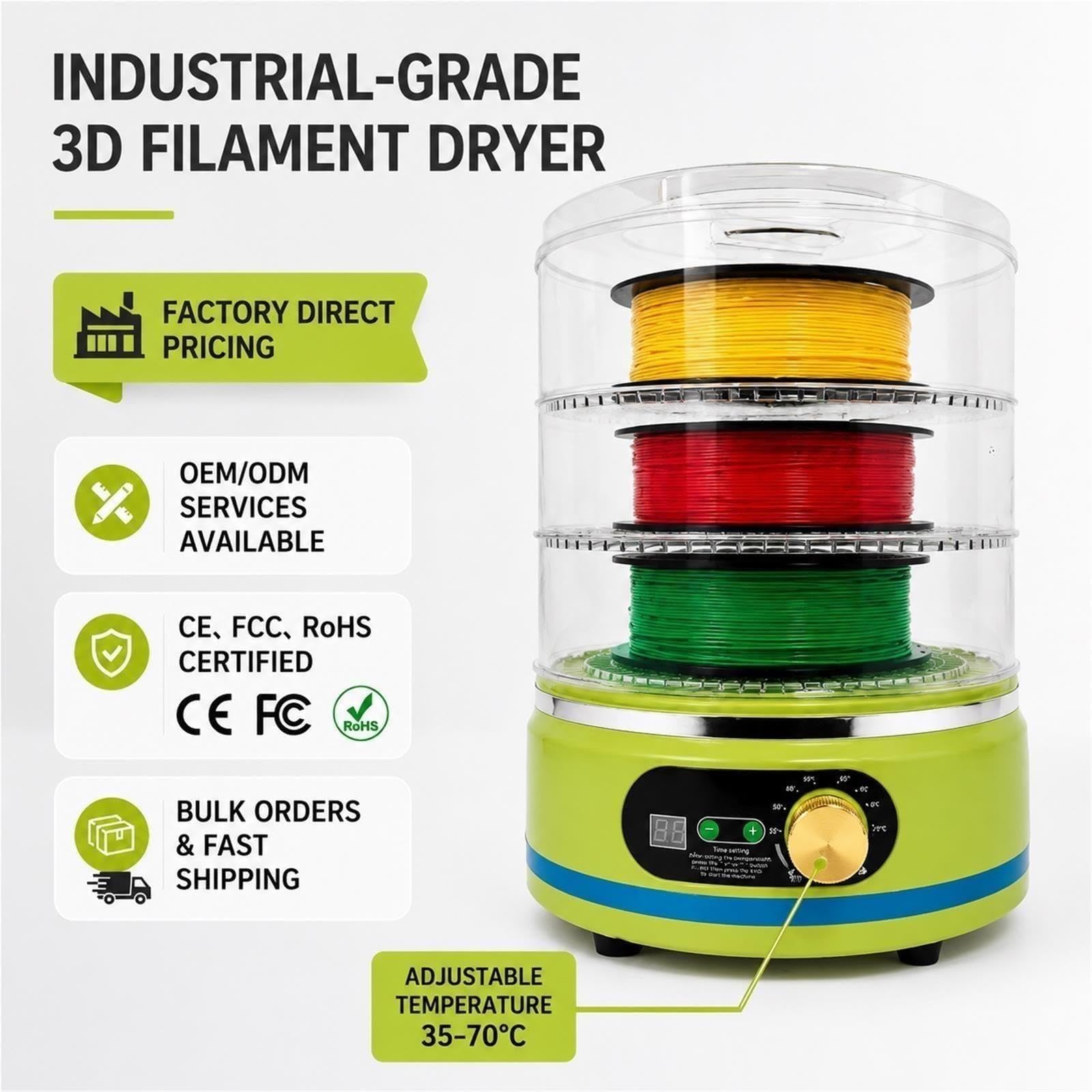 Caja Secado Filamento Para ImpresióN 3D, Almacenamiento Y Deshidratador