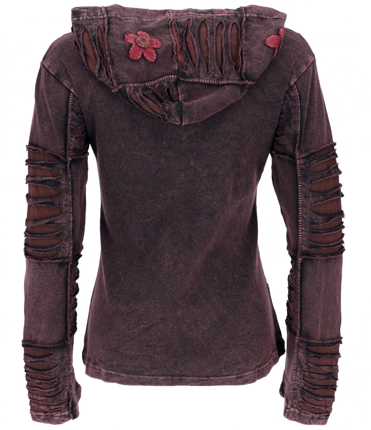 Guru-Shop, Goa Patchworkowa kurtka boho z kapturem - oliwkowa zieleń/cytryna, bawełna, kurtki i kamizelki