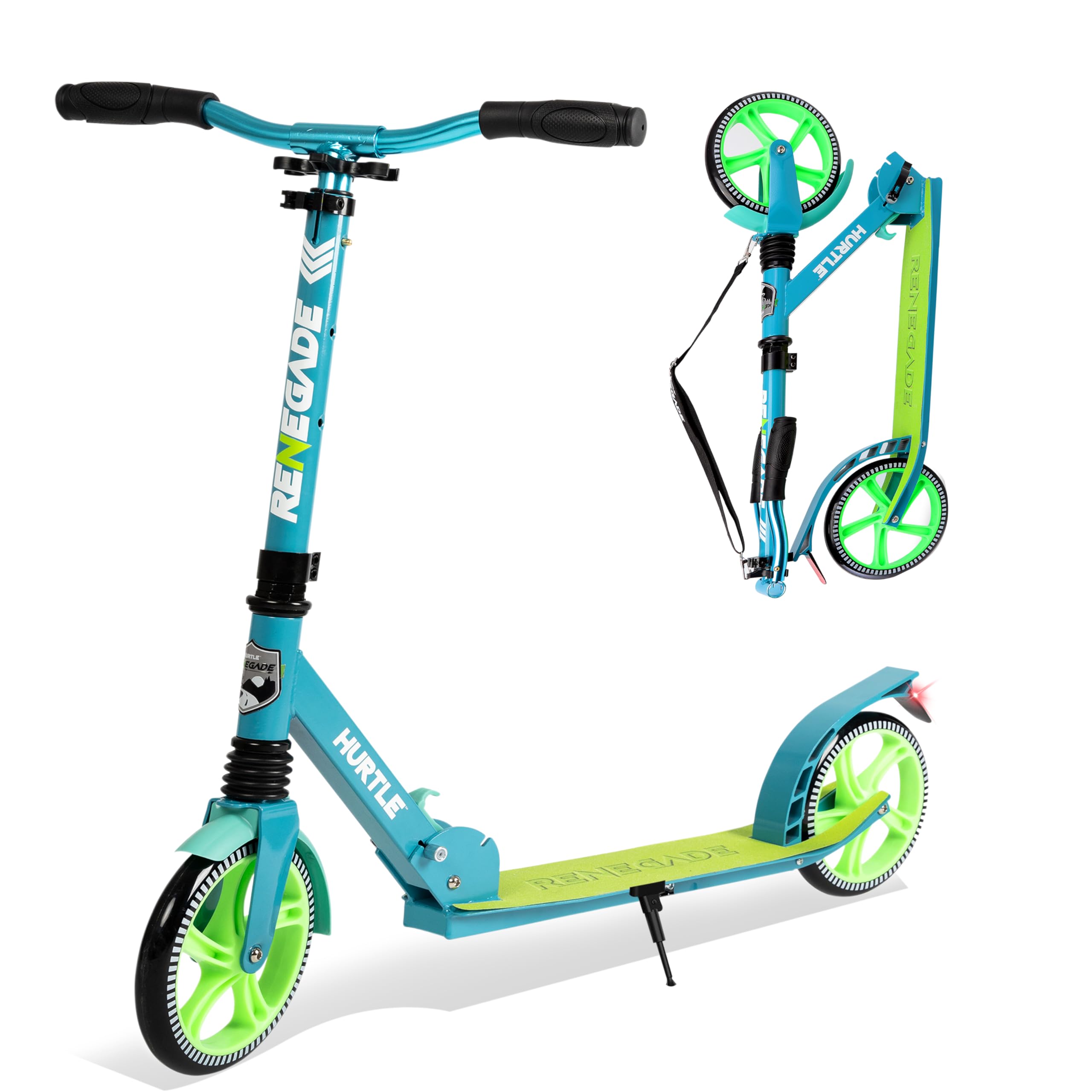 Hurtle Roller- Große 205-mm-Räder | Scooter mit Trittbremse und Ständer, Cityroller Aluminium für Alltag, Freizeit und Stadtverkehr, für Jugendliche, Erwachsene&bsol;