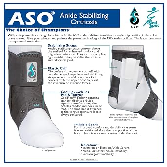 Aircast AirSelect Standard Walker Brace + Med Spec ASO مثبت الكاحل