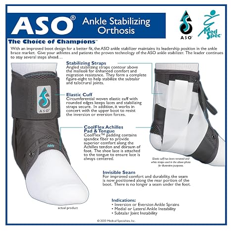 Aircast AirSelect Standard Walker Brace + Med Spec ASO مثبت الكاحل
