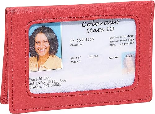 Royce Leather Soporte para identificación Tri-View Rojo talla única