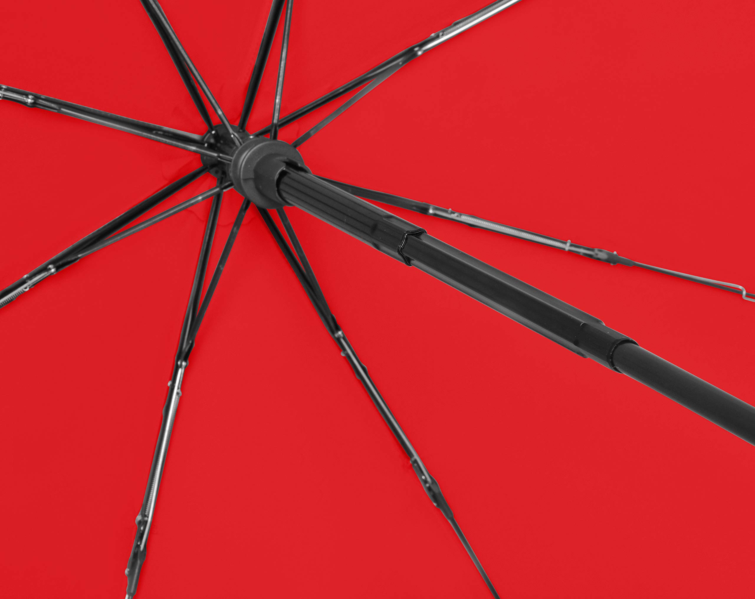 Doppler parapluie de poche Carbonsteel Magic Uni - Extrêmement stable - Ouverture et fermeture automatique - Rouge