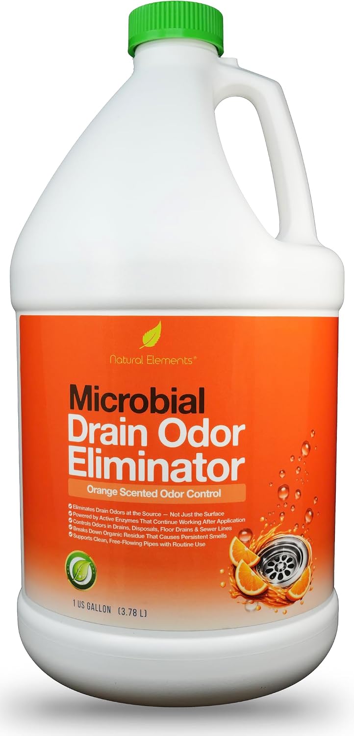 Natural Elements Microbial Drain Odor Eliminator Orange Scent 1 Gal