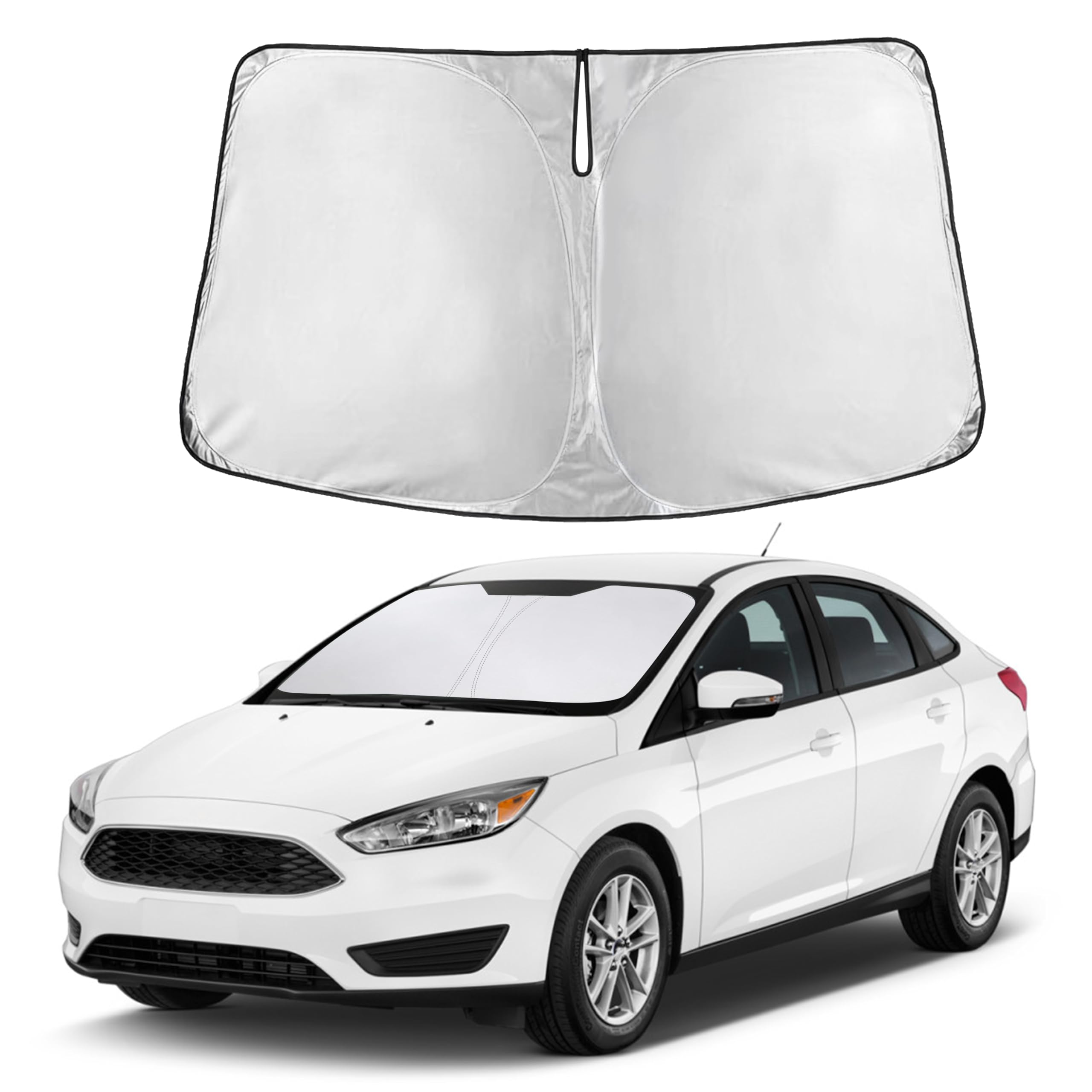 Autovir Windshield Sun Shade Fit for 2012-2016 2017 2018 Ford Focus Sunshade, Front Car Window Shades Sun Visor, Blocks UV Rays & Heat, Car Accessories Fit for Fit ford Focus 2012-2018